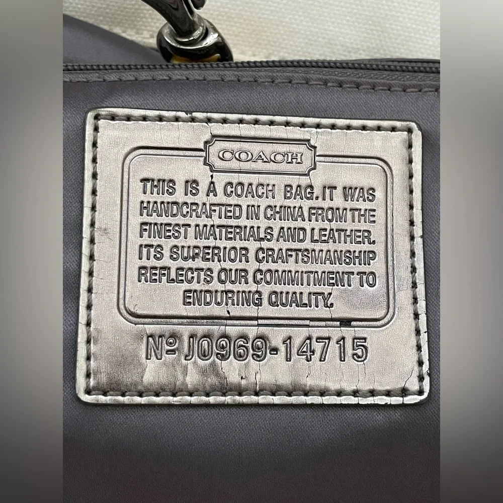 COACH Poppy Chan SILVER Canvas Tote Bag w/Two Hang Tags - Picture 12 of 16